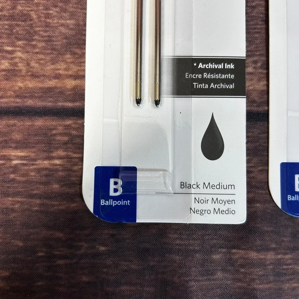 Cross 8518-4 Mini Ballpoint Pen Refills Black Medium Archival Ink Lot of 5